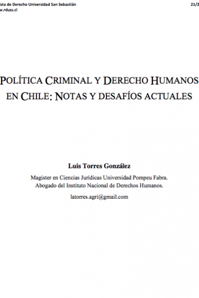 Política criminal y derechos humanos en Chile - notas y desafíos actuales